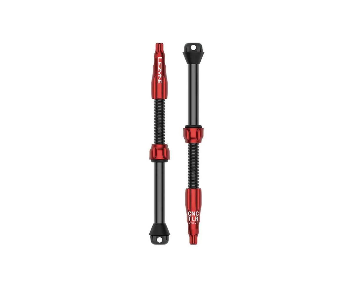 Lezyne CNC Tubeless Ready Presta Valves Pro (Red) (Pair) (80mm)